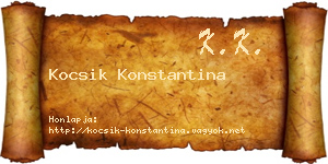 Kocsik Konstantina névjegykártya